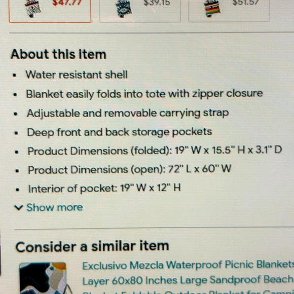 Pendleton outdoor packable blanket II Large II Big Thunder - Picture 7 of 7